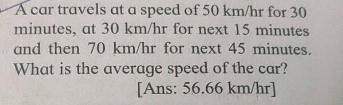 A car drives 10km with a speed of 72 km/hr