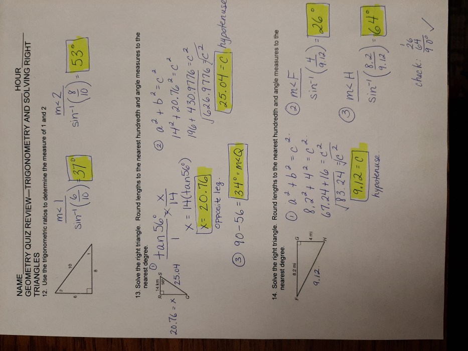 Geometry quiz 8.1 8.2 answers