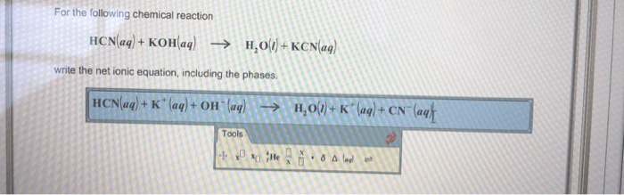 Ionic equation