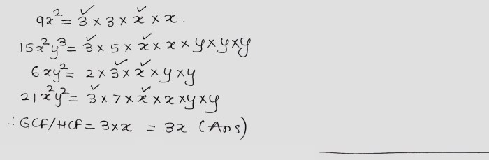 Find the greatest common factor of 15x2y3 and